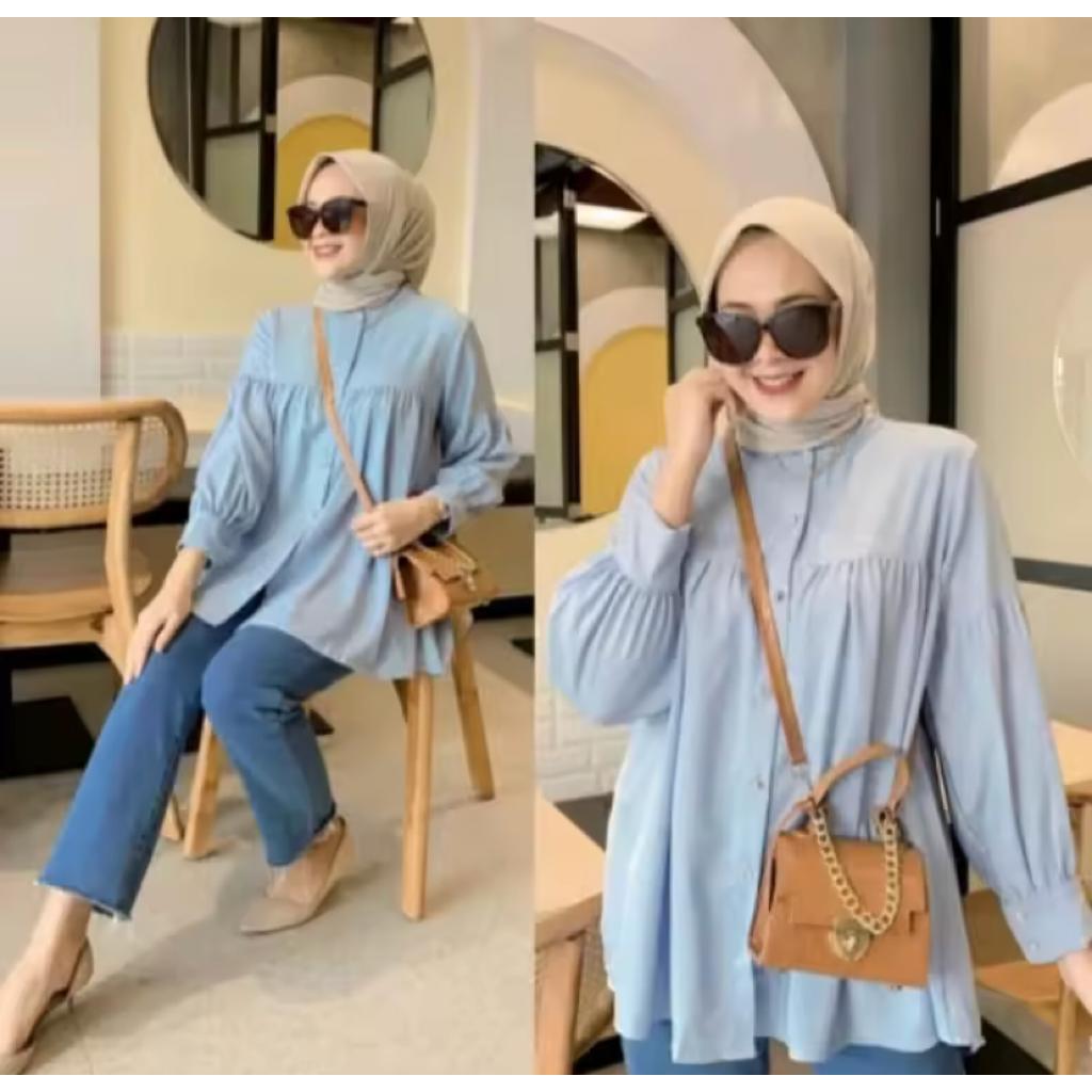 BLOUSE CATTON RAYON OVERSIZE//KEMEJA PREMIUM KATUN RAYON//ALESHA BLOUSE KATUN RAYON SIZE M L XL XXL 