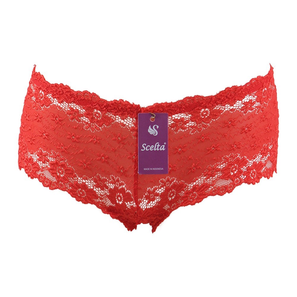 Scelta Poris Sexy Panty Celana Dalam Wanita Transparan Full Renda Cd Sce 1163