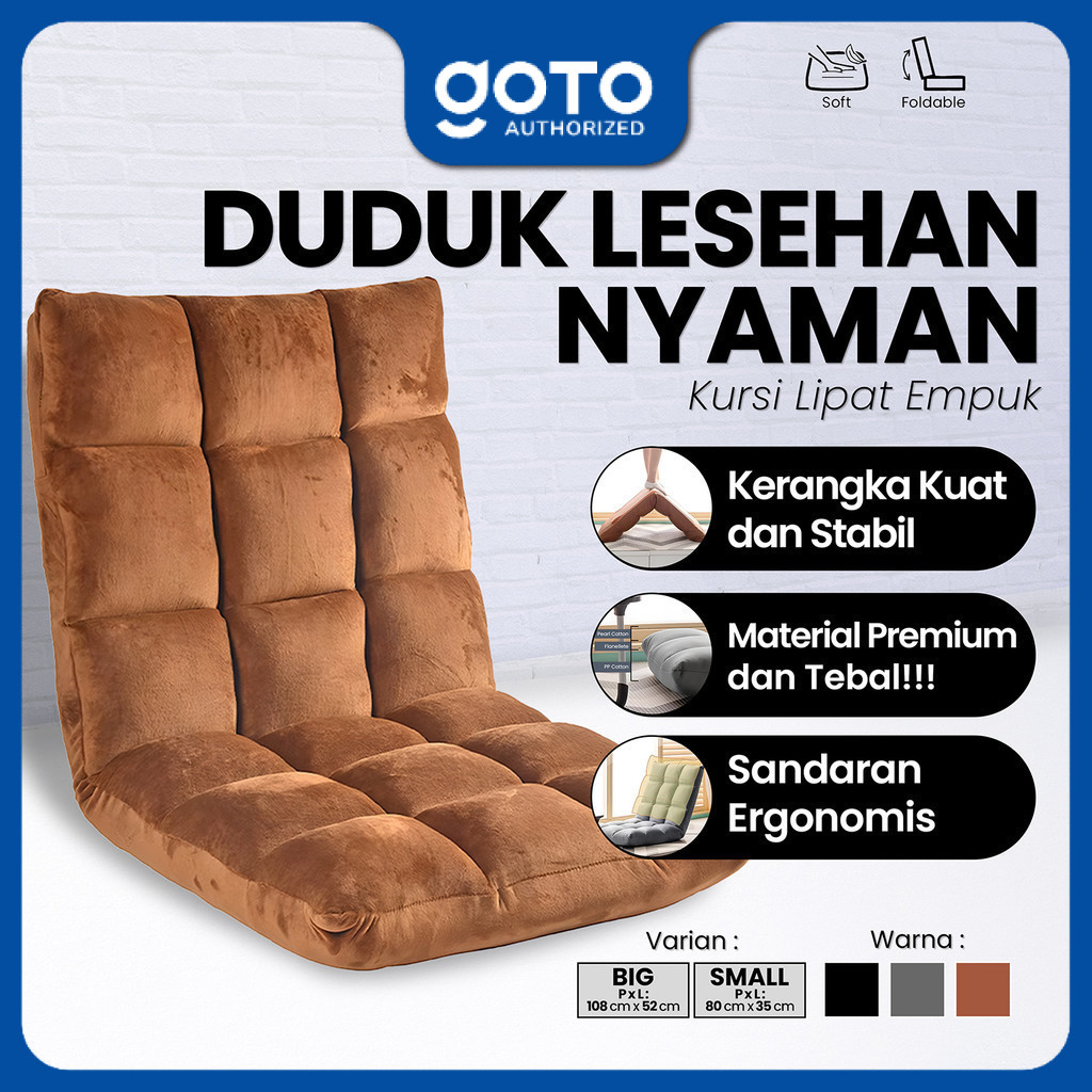 (Special Offer) Goto Almero Kursi Lipat Santai Sandaran Sofa Lesehan Depan TV Mini Jumbo Floor Chair