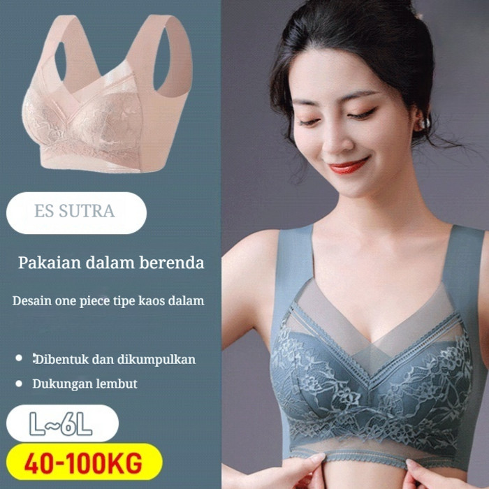 Bahan Breathable & Tanpa Jahitan Bra Lace Es Tipis Nyaman / Bra Sehari-hari / Bra Wanita Tanpa Bekas