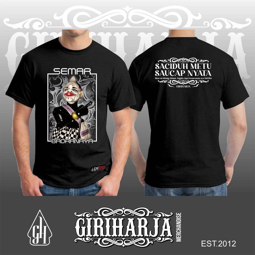 Kaos wayang golek SEMAR BADRANAYA / kaos wayang golek Giri Harja / Kaos wayang golek sunda /kaos tan