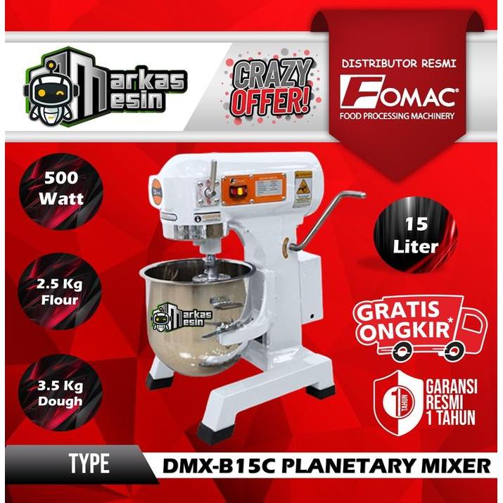 Planetary Dough Mixer 15Liter Mesin Pengaduk Adonan DMX-B15C FOMAC