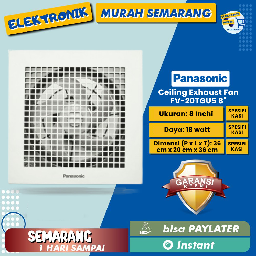 PANASONIC EXHAUST FAN PLAFON 8 INCH FV-20TGU5 Hexos Fan Plafon Panasonic