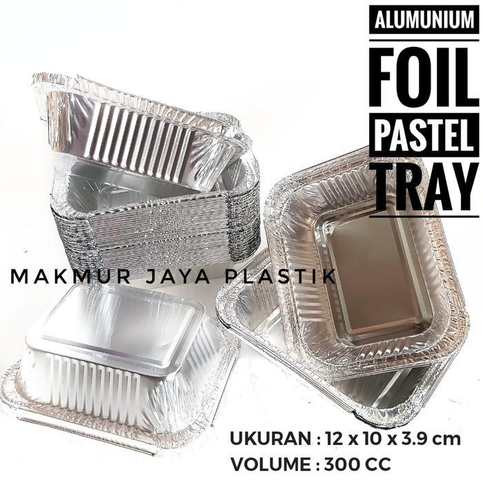 [ PASTEL TRAY - 100 PC ] ALUMUNIUM FOIL CUP KOTAK PASTEL TRAY KEMASAN MAKANAN FOIL TRAY KOTAK 300 ML