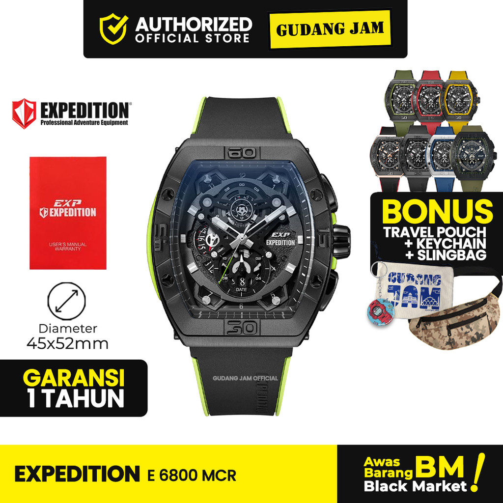 Jam Tangan Pria Analog Expedition E 6800 MCR Series Rubber Strap
