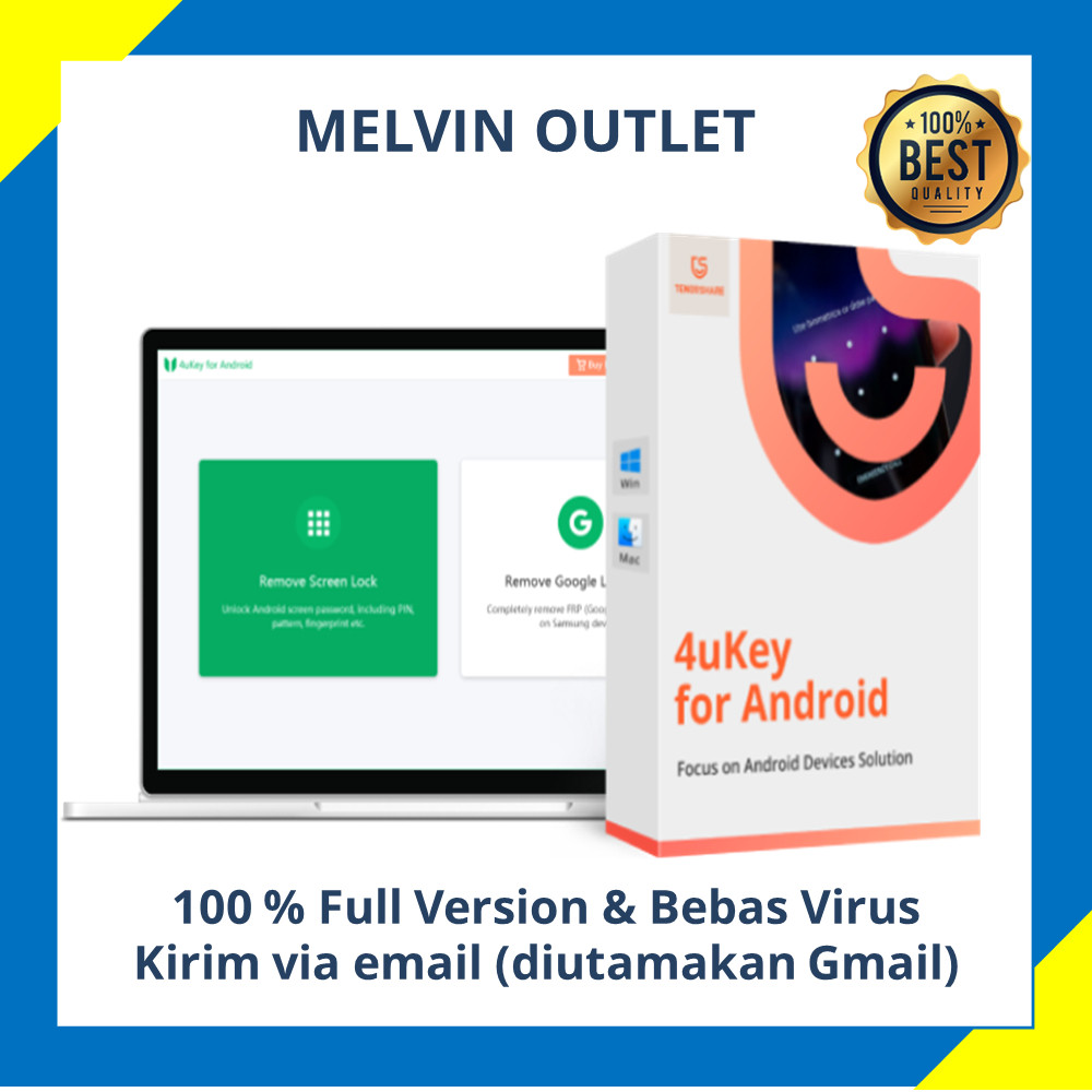 TENORSHARE 4UKEY (PEMBUKA KODE SANDI LAYAR) UNTUK ANDROID - Windows|Android|IOS|Iphone