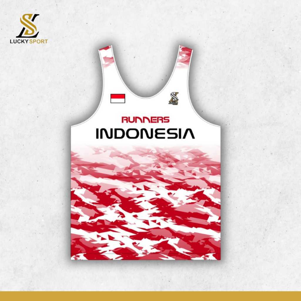 Singlet running kaos lari indonesia Jersey olahraga singlet Luckysport