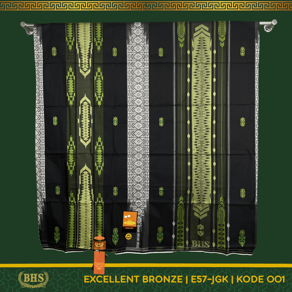 Sarung BHS Excellent Bronze Motif E57 JGK Jacquard Gunung Karakatau Bahan Mercerized Cotton Original
