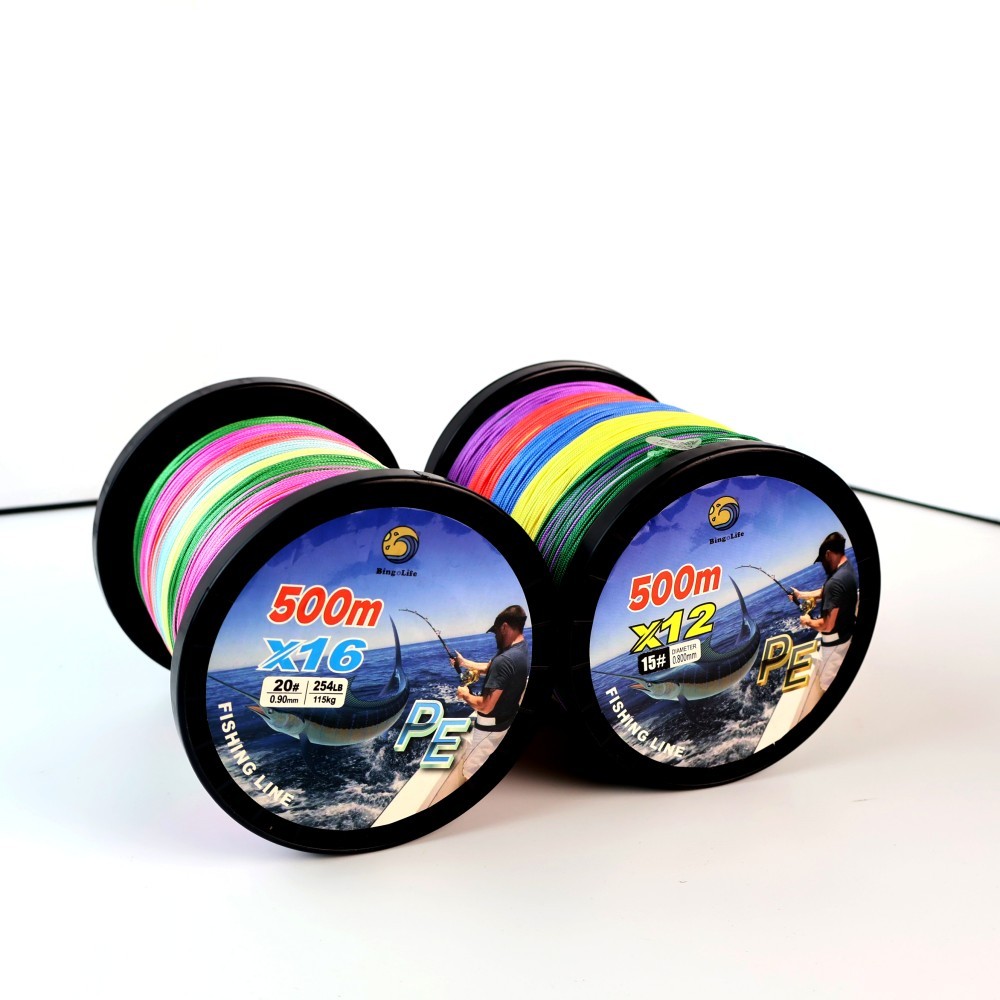 BingoLife Tali Pancing Dikepang Kuat 11.3kg~150kg Senar PE X12 X16 Senar Pancing Profesional Laut Le