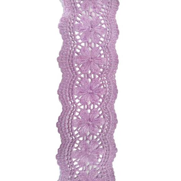 renda bordir poni - ungu muda