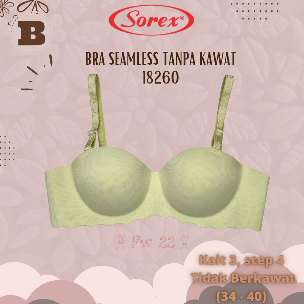 Bra Seamless Sorex 18260 - Premium Nilon Halus, Berpori, Tanpa Kawat, Nyaman Seharian, Busa Sedang