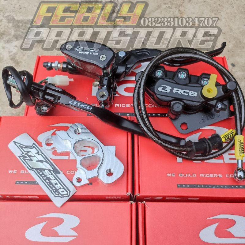 PAKET SET MASTER KALIPER RCB RX KING FULL BLACK MASTER RCB OVAL 14MM SET HANDLE KOPLING RCB ORIGINAL