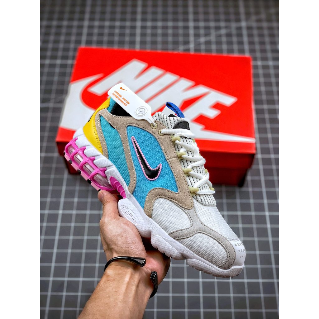 Nike Zoom Air Fire Sepatu Kasual Retro Putih Biru Pink Kuning Wanita