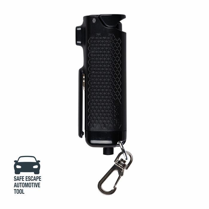 Sabre Safe Escape 3 in 2 Pepper Gel + Seat Belt Cutter & Window Breaker - Black