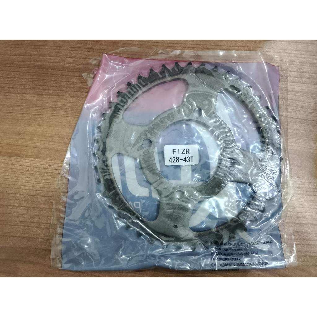*KMP* GEAR BELAKANG KEIJI SILVER 43T YAMAHA FORCE 1 FIZ R FIZR / JUPITER Z OLD BURHAN / RXK  / JUPIT