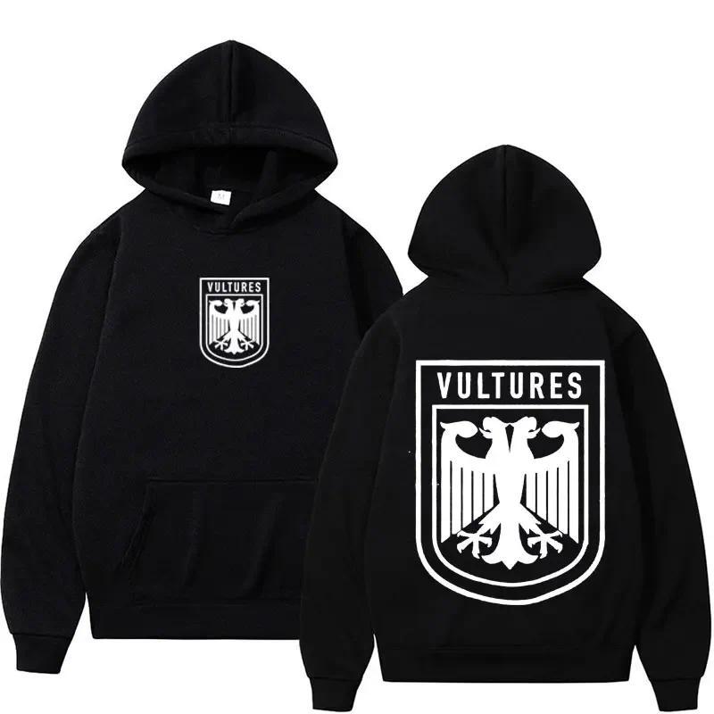 Rapper Kanye West Vultures Logo Hoodie Fashion Vintage Pullovers Casual Fleece Hoody