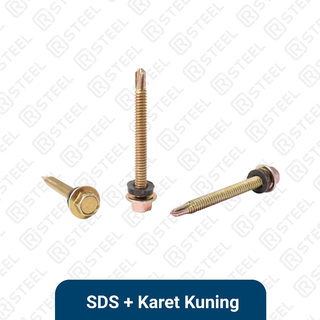 RJ Steel SDS + Karet/ Skrup Roofing/ Baut Atap Baja Ringan