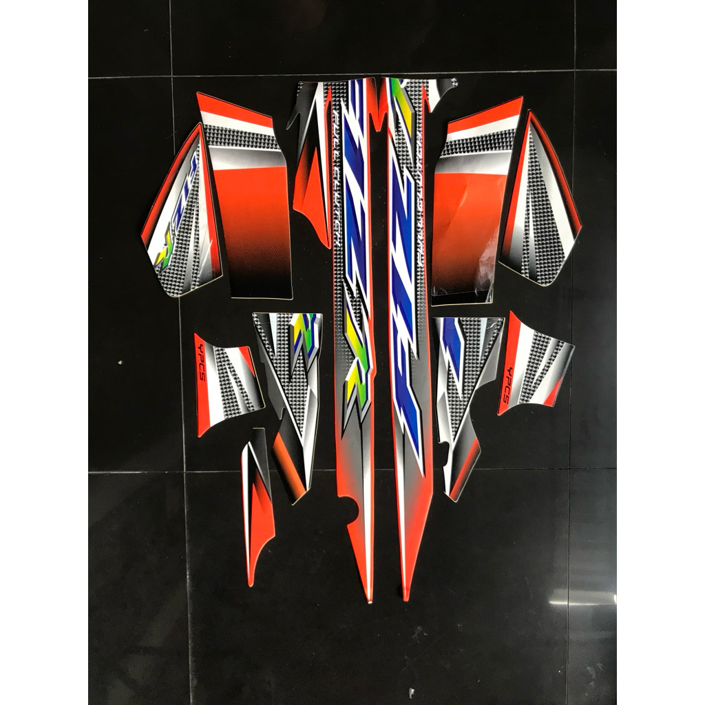 STRIPING STIKER FIZ R FULL CLUTCH 2004 HITAM ORANGE