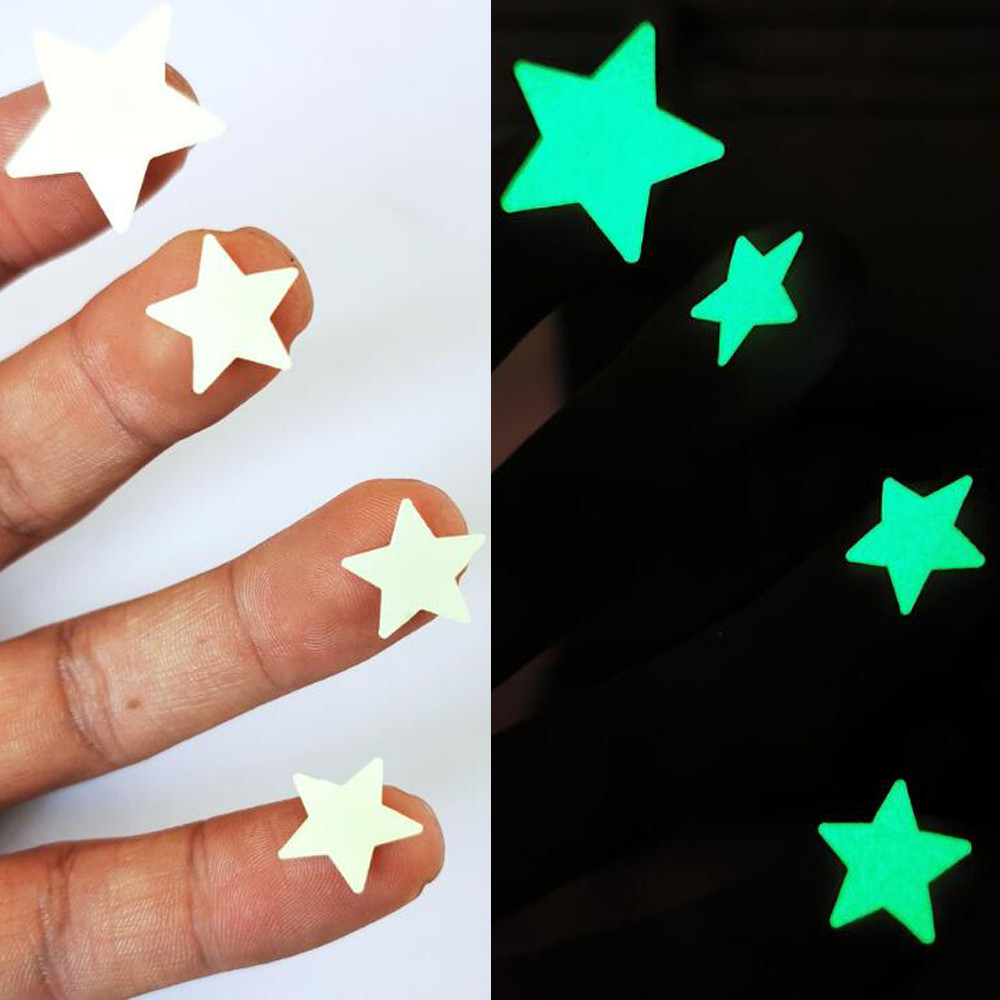 6piecesset Luminous Stickers Glow In The Dark Stars Stickers For Kids Baby Rooms Colorful Fluorescen