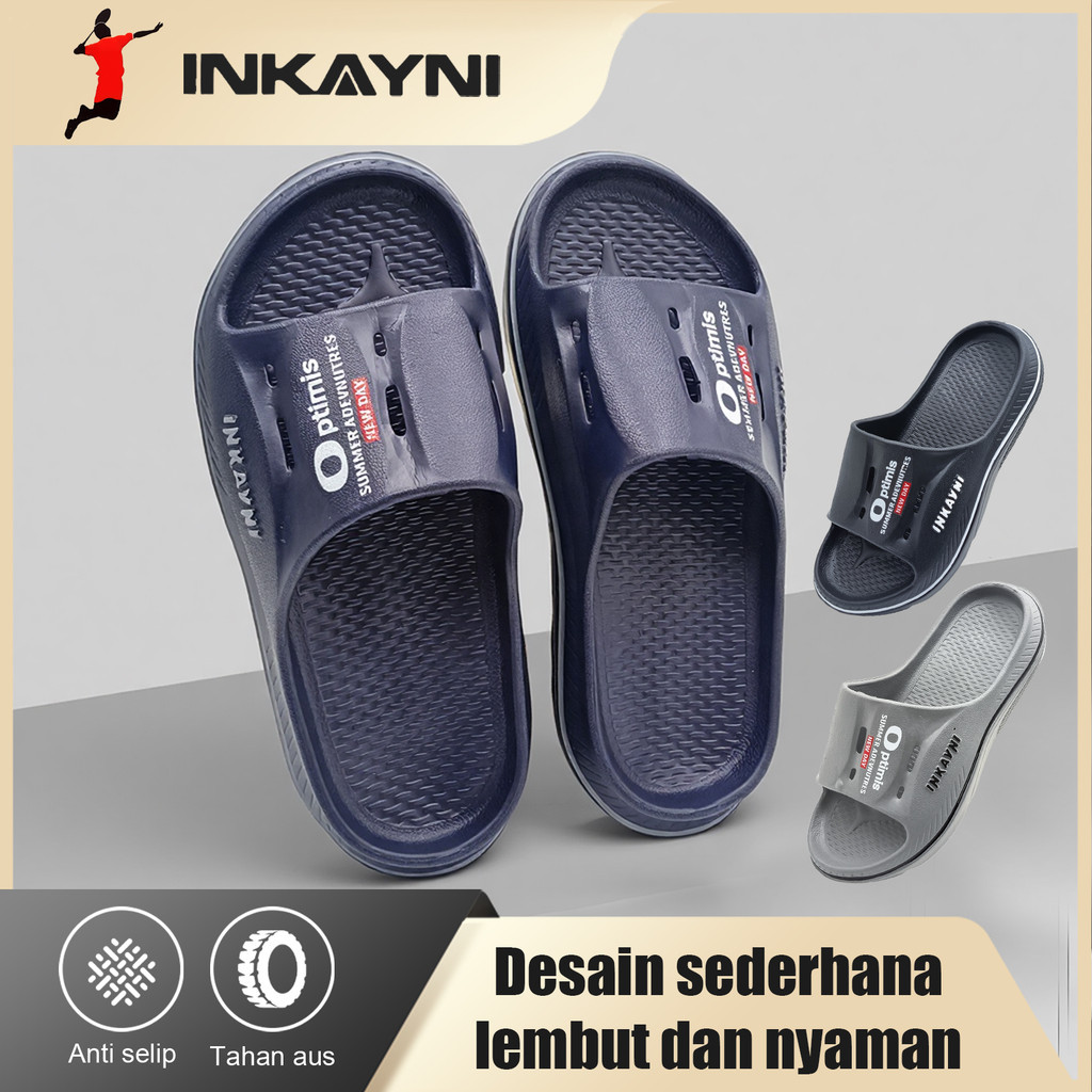 Inkayni Sandal Pria Keren Distro Pria Sandal Pria Karet Empuk Anti Slip Sandal Full Karet Sandal Kar
