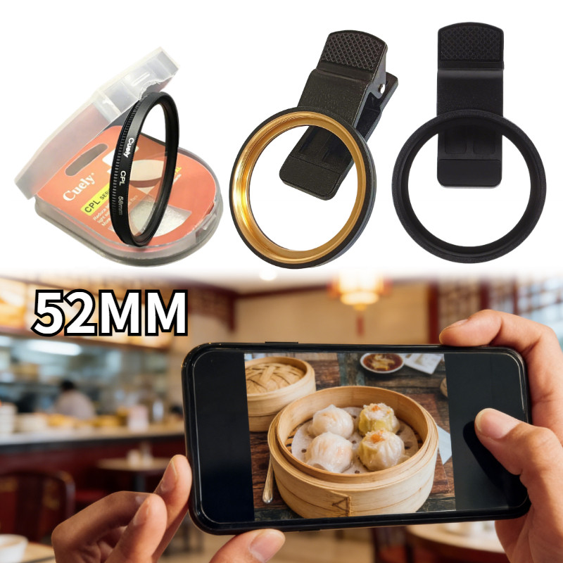Klip Filter HP Universal 52mm Full Hole / Smartphone Lens Adapter Untuk Filter CPL/ ND/ Dan Efek Lai
