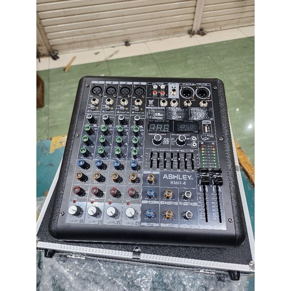 Mixer Ashley 4 Channel Smr4 Usb Bluetooh Effect Vocal 320 Dsp Reverb model baru hitam ada koper