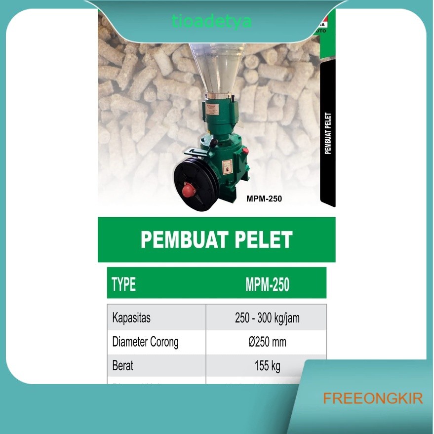 Mesin Pelet MAHKOTA MPM250 / Mesin Pencetak Pelet MPM 250 - MAHKOTA MPM-250 250-300Kg/jam