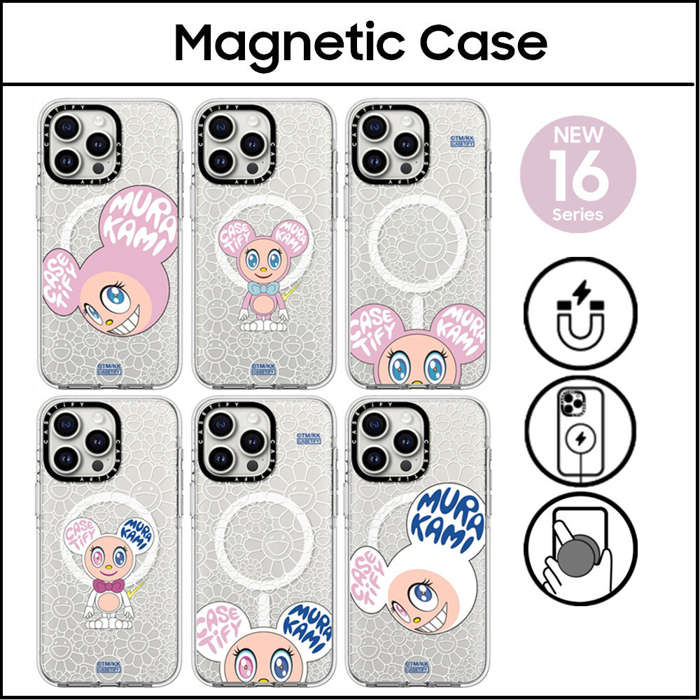 CASETIFY TAKASHI MURAKAMI MR DOB PINK WHITE Hard Plastic Acrylic Case Cover with Box for IPhone 16 1