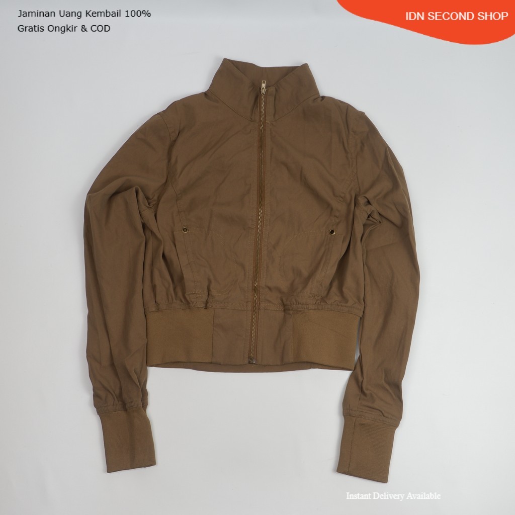 Brown Cropped Lightweight Jacket Casual Outerwear – Preloved