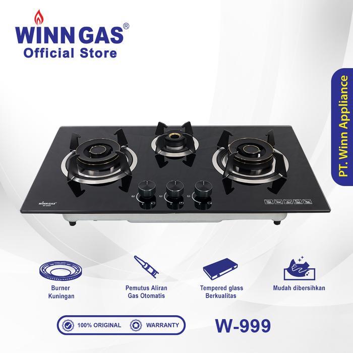 PROMO GASPOLL Winn Gas Kompor Tanam 3 Tungku W-999 HItam