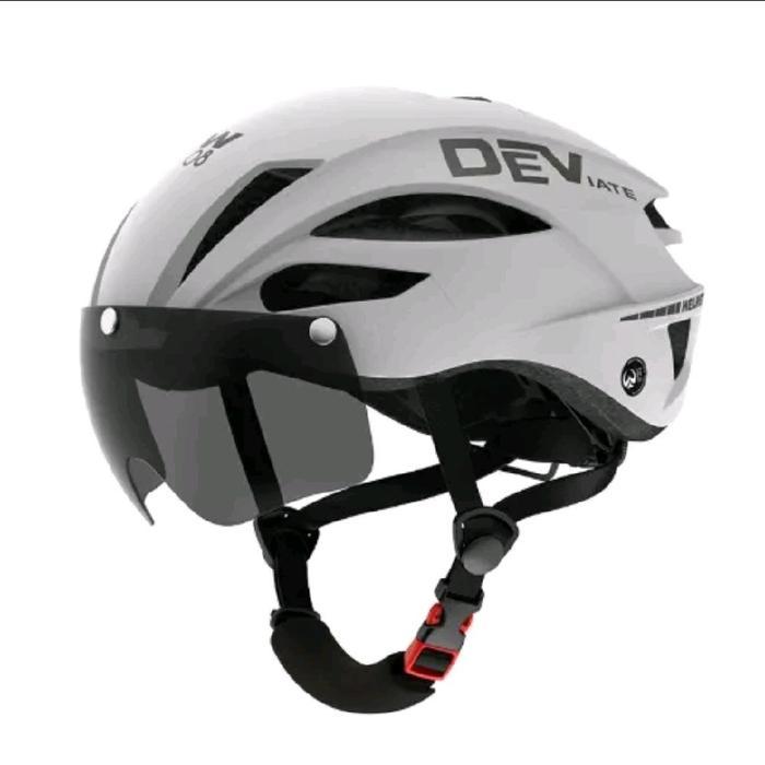 Helm Skuter Listrik Skateboard / Elektrik Skuter /Road Bike Sepeda Dewasa - Deviate Google White