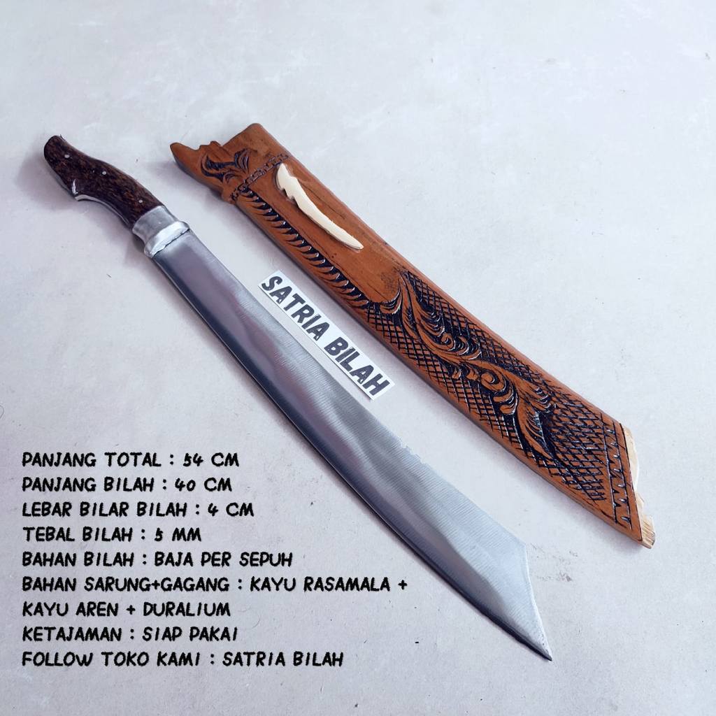 GOLOK pemotong kayu dan bambu GOLOK CIBATU ASLI Patimura durall ukir panjang fulltang baja per