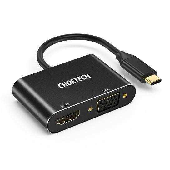 CHOETECH HUB-M17 2 in 1 USB C Adapter HDMI VGA