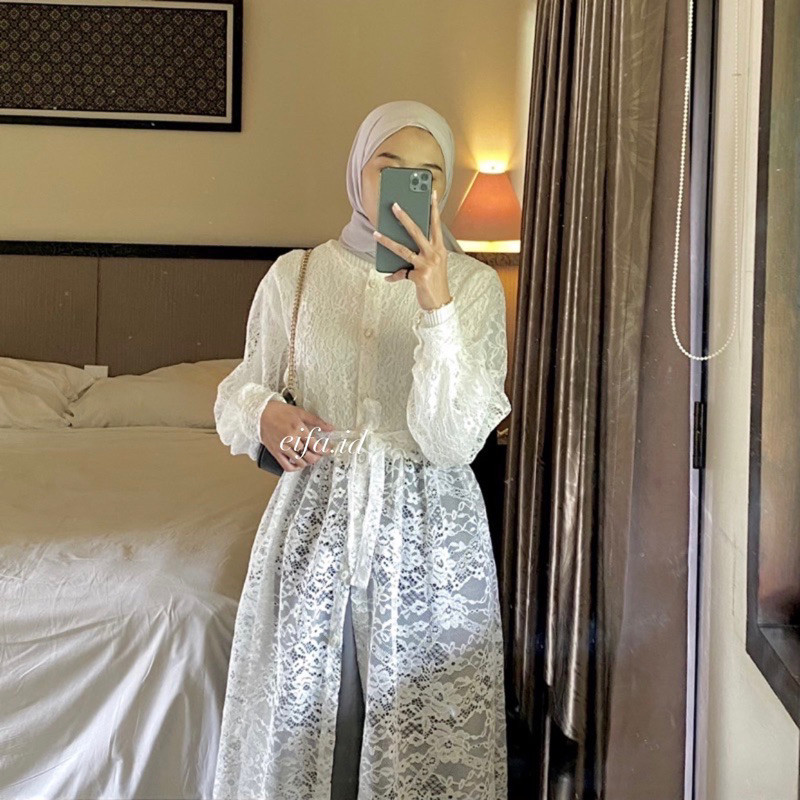 SPESIAL Eifa | Lanny Outer | Outer Brokat | Outer Brukat | Outer Tunik Brokat Panjang | Outer Brokat