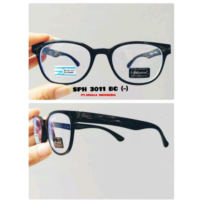 Kacamata Minus Antiradiasi ( Blueray ) Model Kotak Kecil SPH 3011 - -0.50, Hitam