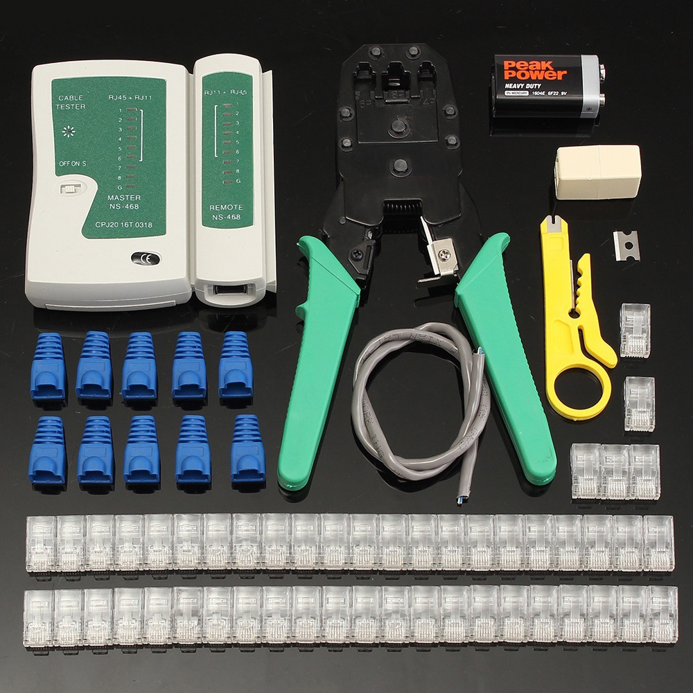 Stripping Crimping Pliers Network Cable Clamp Pliers Tool Kit Set Professional Network Cable Tester 