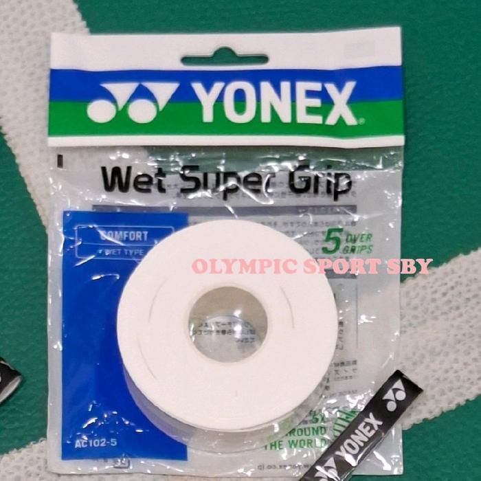 (Bagus Sport) Grip raket bulutangkis/tennis YONEX AC102-5 - Putih