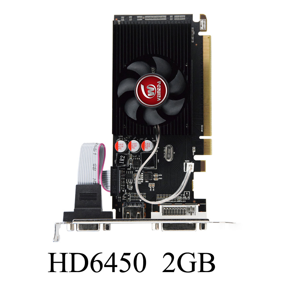 Veineda  Graphics Cards HD6450 2GB DDR3 64Bit GPU Video Card PCI Express For ATI Radeon Gaming  HDMI