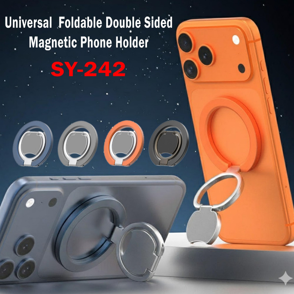 (ronda26) Ring Holder HP Double Magnetic Phone Holder / Stand Holder Magnetic Ring Stand Foldable Ph