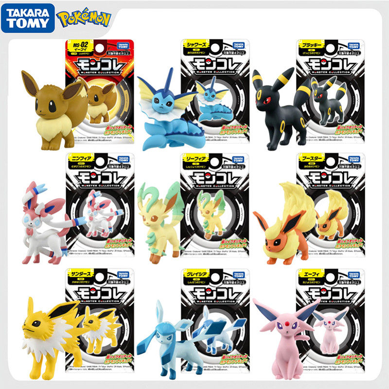Original Takara Tomy Pokemon Umbreon Eevee Sylveon Vaporeon Sylveon Figure Toys Anime Flareon Espeon