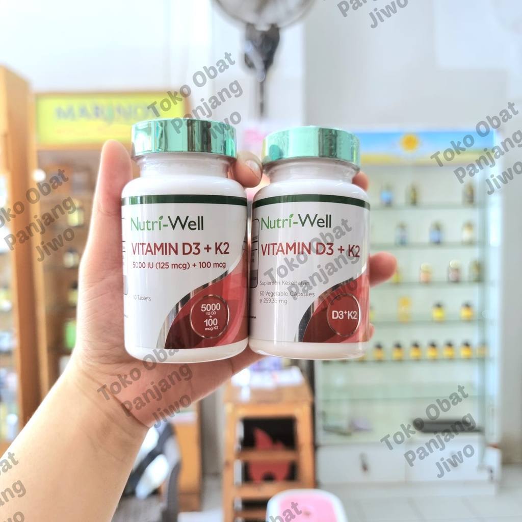 Nutriwell VIT D3 + K2 400iu 5000 iu 60 Capsule Suplemen Vitamin Imun Tubuh dan Kesehatan Tulang