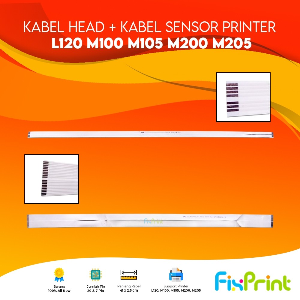 SET Kabel Head + Kabel Sensor Printer Epson L120 M100 M105 M200 M205, Cable Flexible Epson L120 M100