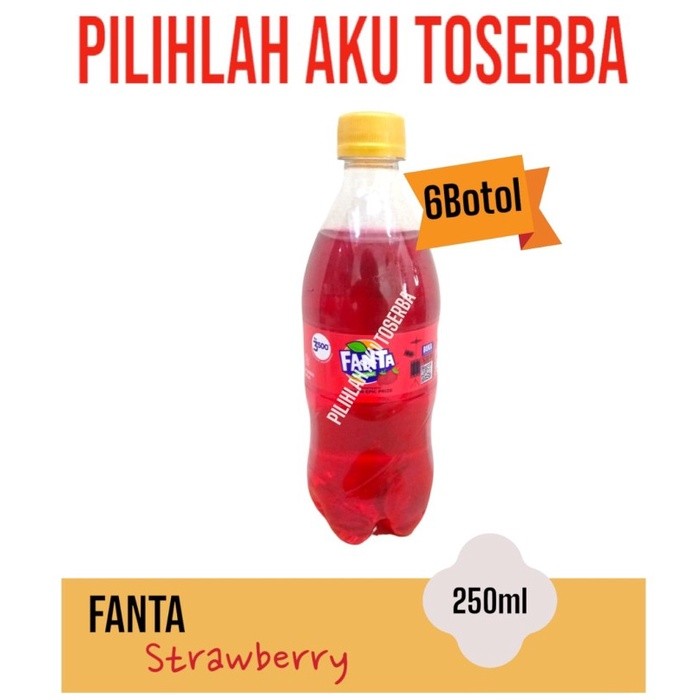 Fanta Strawberry MINI Botol Pet Imut - ( HARGA 6 BOTOL )