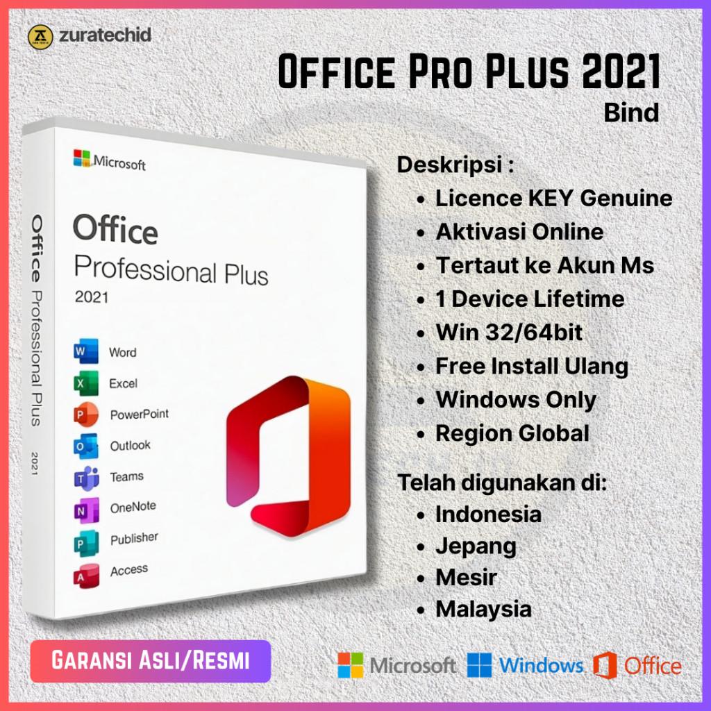 Microsoft Office 2021 Pro Plus Original Digital License Key Lifetime