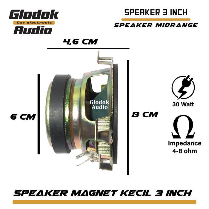 Speaker 3 inch 4-8 ohm 30 watt Speaker Bass/ woofer - Satuan