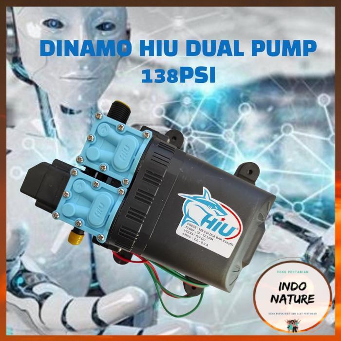 [ IndoNature ] HIU KLEM DRAT DUAL PUMP HIU 12 LPM 138 PSI POMPA AIR DC 12 VOLT POMPA 12V DOUBLE PUMP