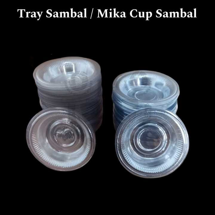 Tempat / wadah sambal saus tomat isi 100pcs ukuran kecil sedang besar- saus cup - mika tempat cabe p