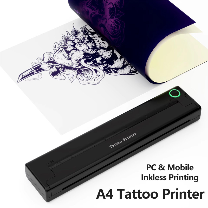 Mini Portable A4 Thermal Printer Multifunctional Tattoo Document Printer Bluetooth HD Printing Tatto