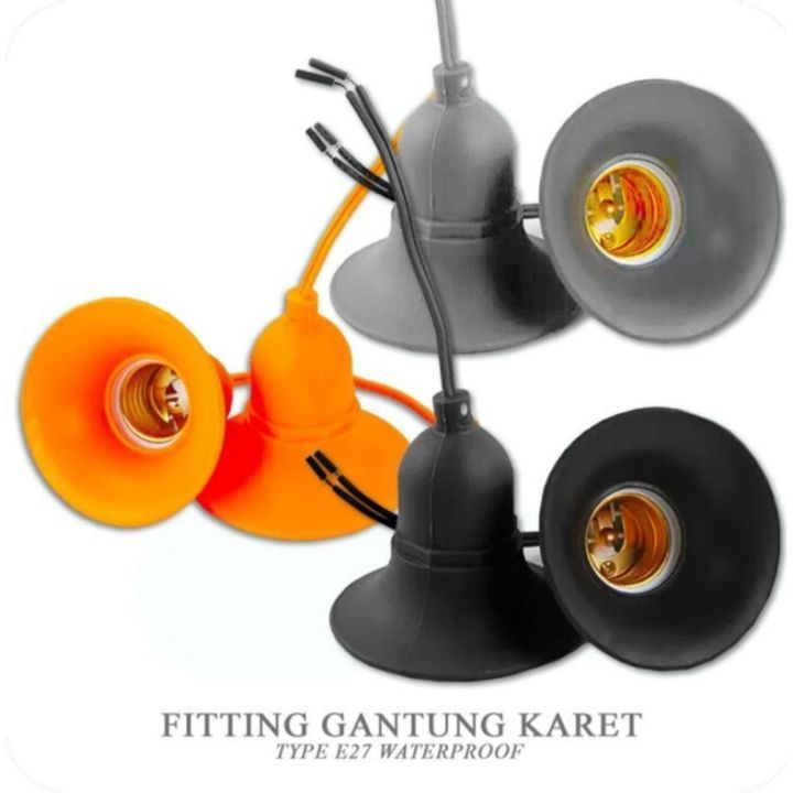 Fitting E27 Lampu Model Topi Gantung Bahan Karet Cocok Untuk Outdoor Anti Air Lampu Kebun Buah Naga 