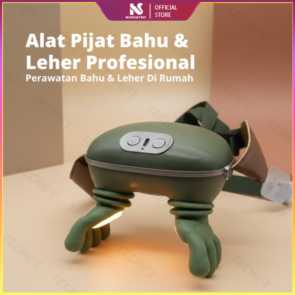 Alat Pijat Leher dan Bahu Elektrik Professional Massage Shoulder Neck Massager Portable Getar Panas 